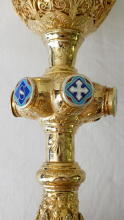 Solid silver gilt antique French Gothic Chalice.
